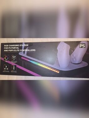 RGB Charging Dock for PS Portal & PS5 Elite Controllers DSP-881, Black & White